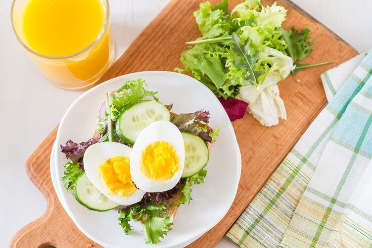 Cucumber and poached egg salad