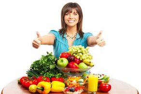 Vegetables and fruits for proper nutrition and weight loss