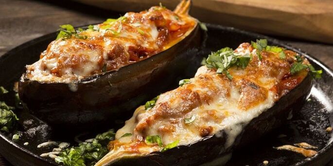 Eggplant cooked in the egg diet